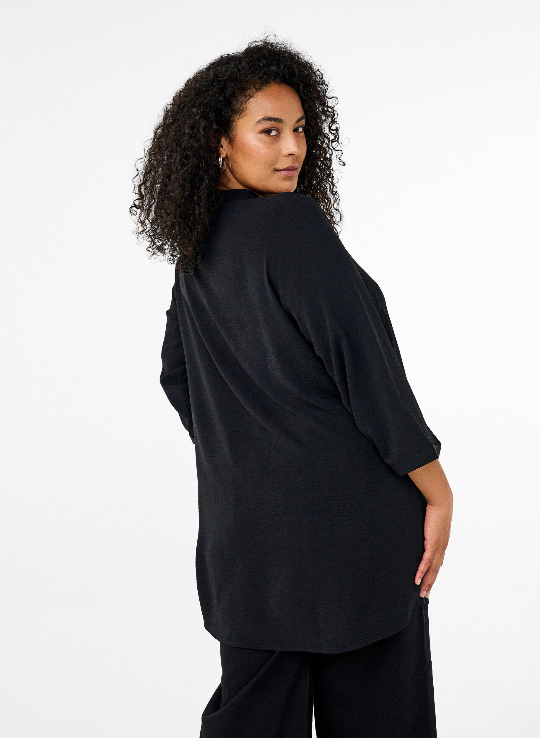 ZizziTunika mit 3/4-&Auml;rmeln, Schwarz, Model image number 2