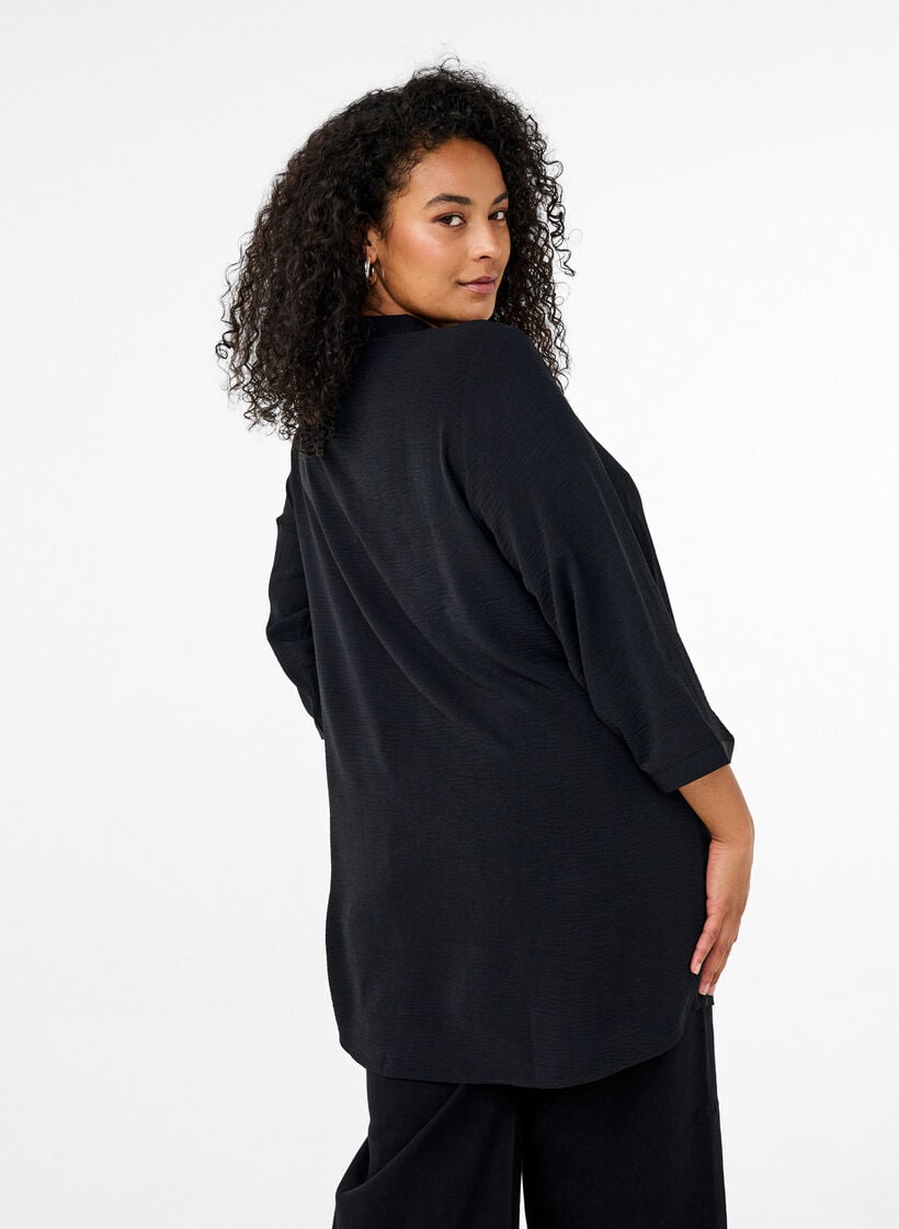Tunika mit 3/4-&Auml;rmeln, Schwarz, Model image number 2