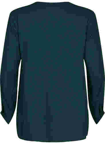 Unifarbenes Hemd mit V-Ausschnitt, Scarab, Packshot image number 1