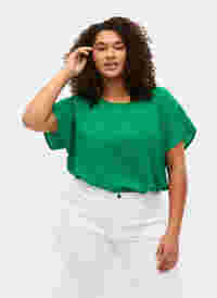 Bluse mit kurzen Ärmeln und Rundhalsausschnitt, Jolly Green, Model