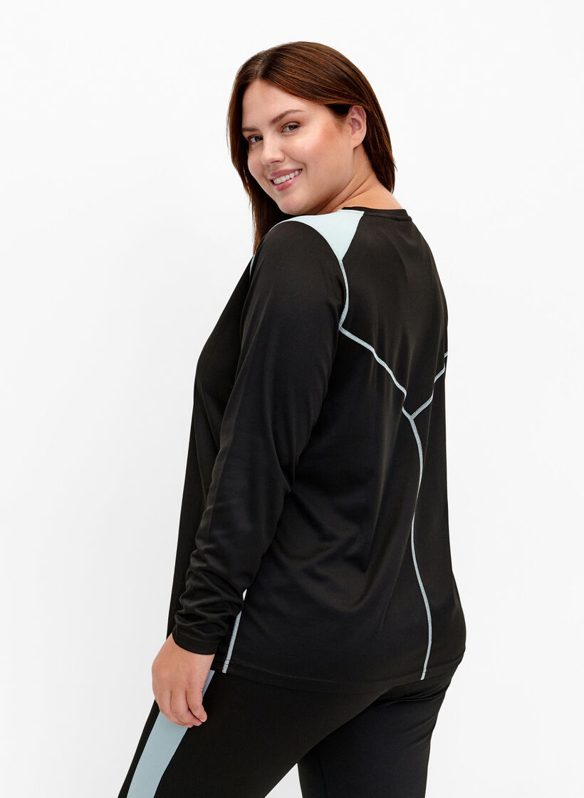 Ski-Unterhemd mit Farbblock, Black w. Gray Mist, Model image number 1