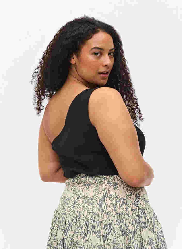 One-Shoulder Top aus Baumwolle, Black, Model image number 1