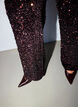 Hose mit weitem Bein und Pailletten, Braun, Model image number 3
