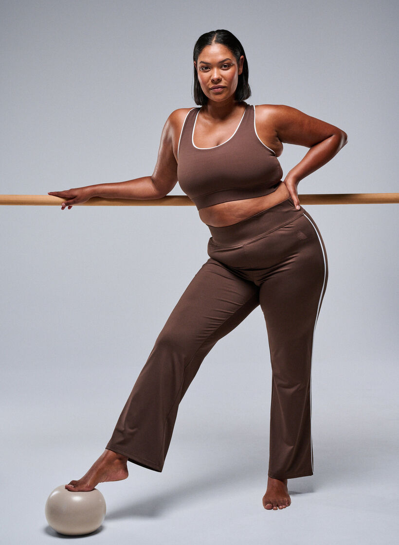 Ausgestellte Trainingshosen mit Kontrastpaspelierung, Braun, Image image number 0