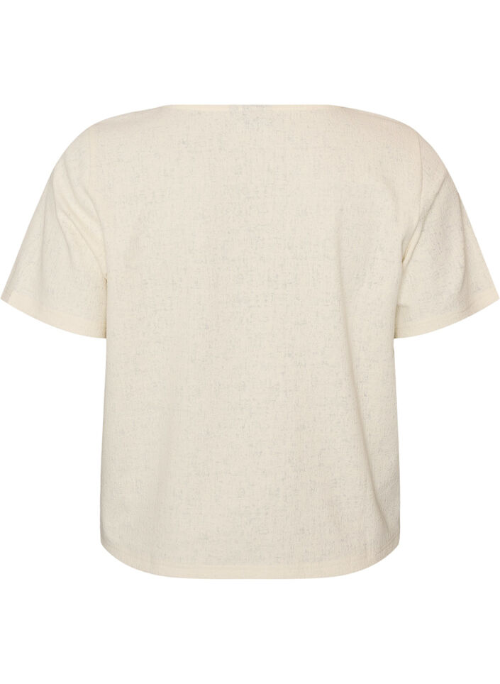 Strukturierte Bluse aus Baumwolle mit Knopfleiste, Vanille, Packshot image number 1
