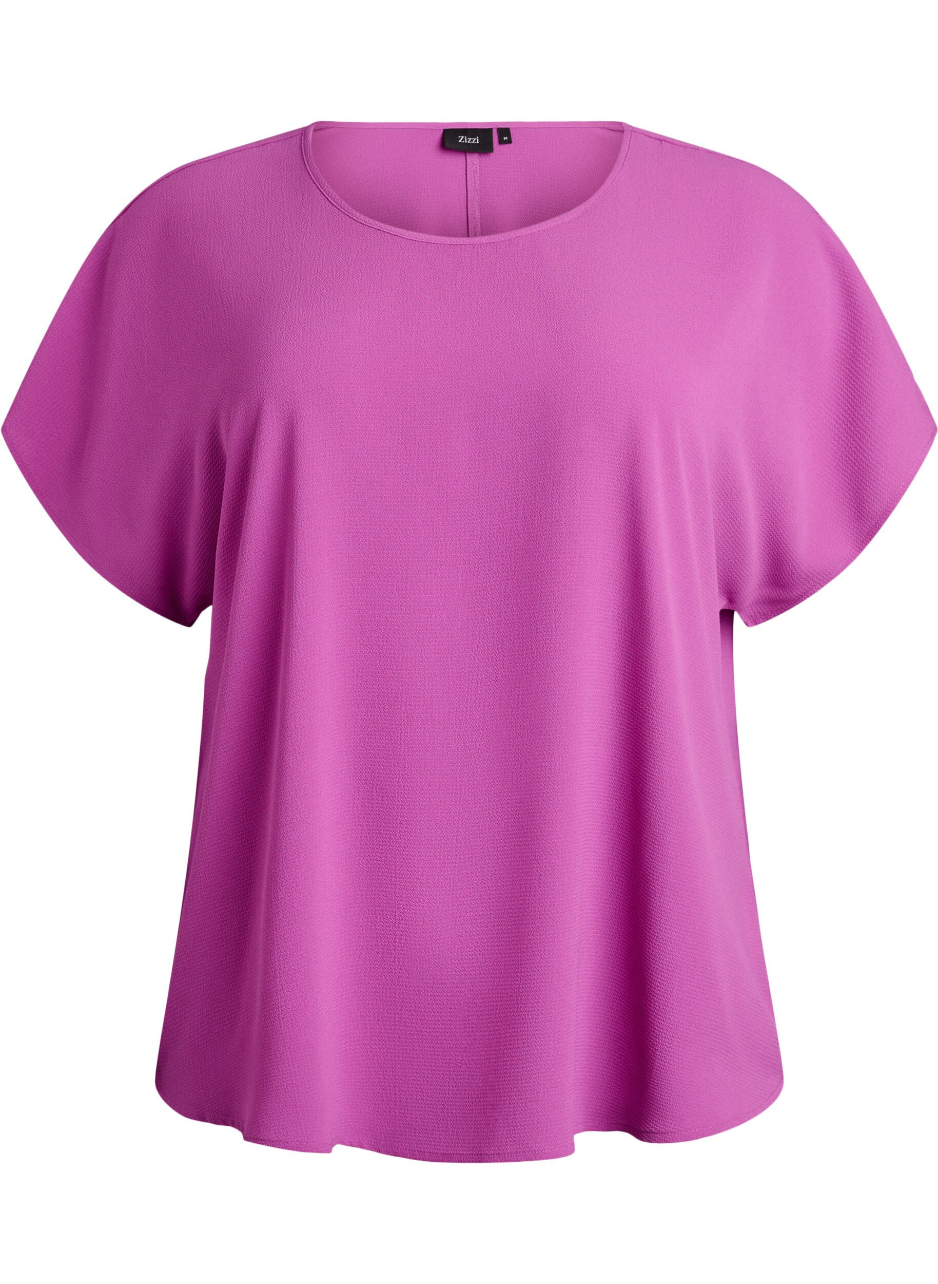 Bluse mit kurzen &Auml;rmeln und Rundhalsausschnitt