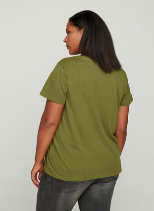 T-Shirt mit V-Ausschnitt, Green, Model image number 1