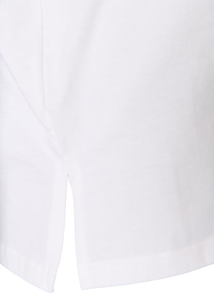 Basic T-Shirt mit langen &Auml;rmeln, Wei&szlig;, Packshot image number 3