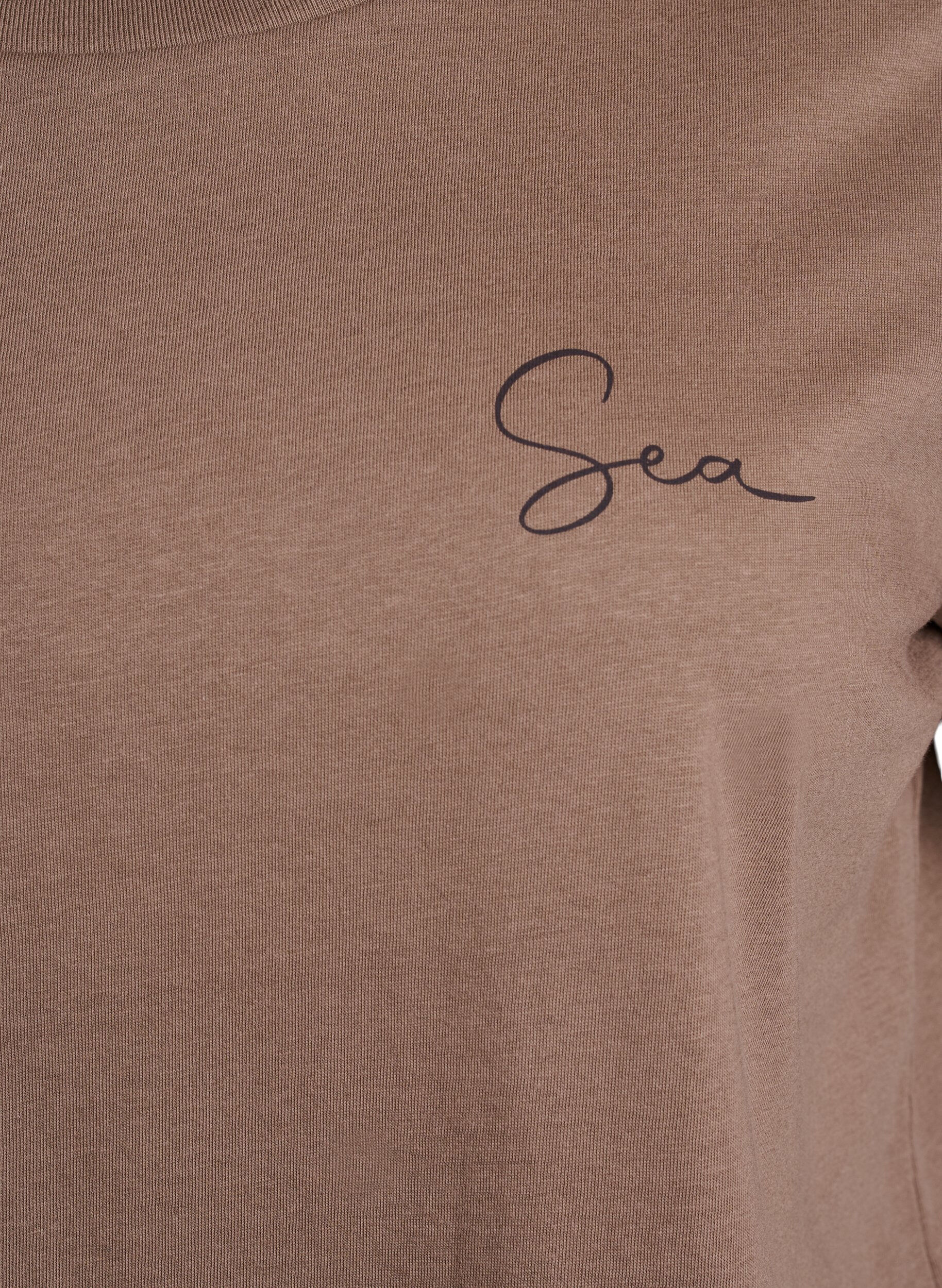 Zizzi T-Shirt mit Printdetail, Braun, Packshot image number 2