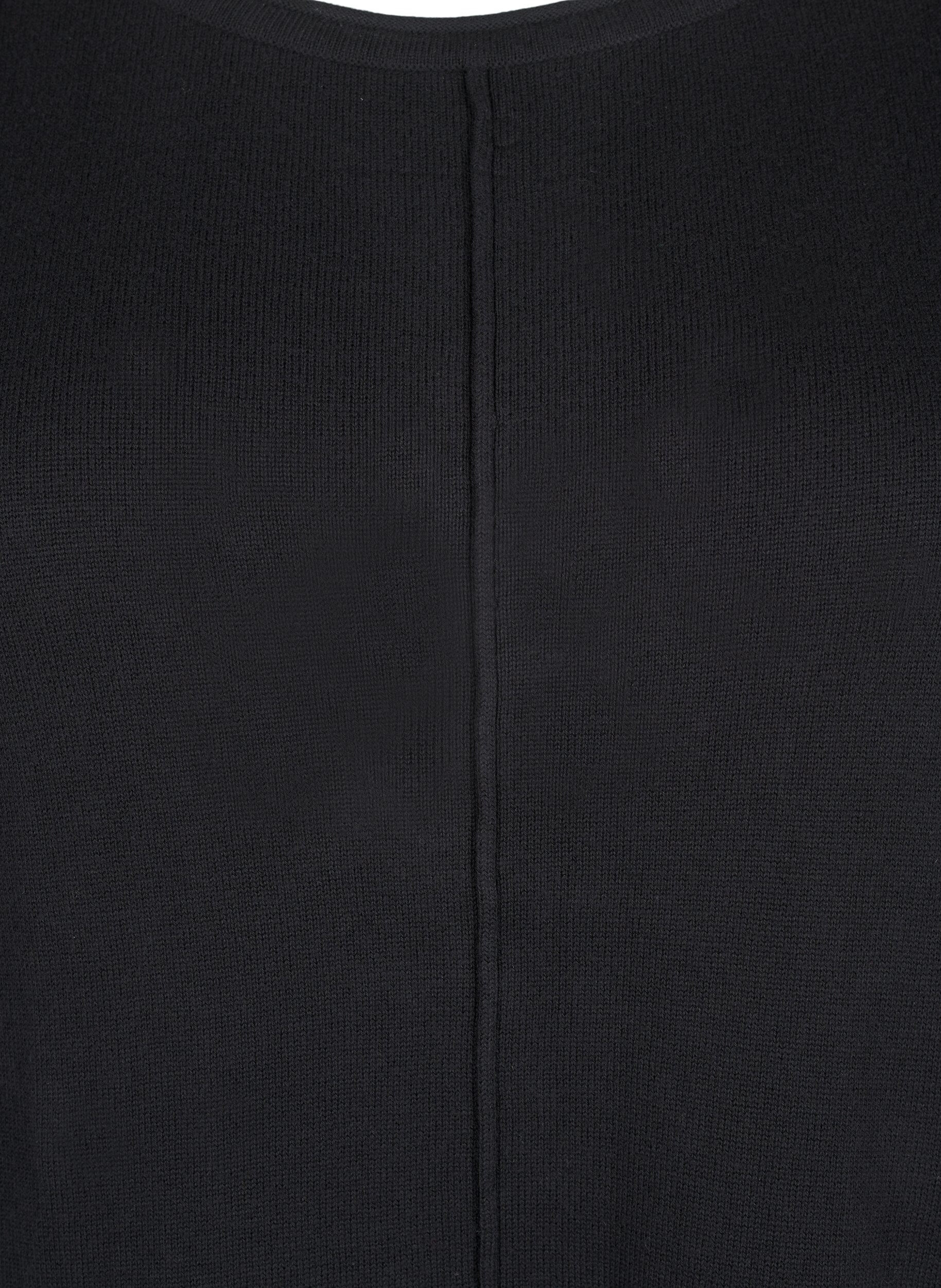 ZizziStrickkleid aus Baumwoll-Viskose-Mischung, Schwarz, Packshot image number 2
