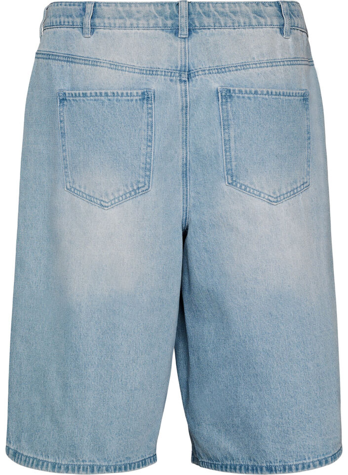 Hoch taillierte Shorts aus Denim, Blau, Packshot image number 1