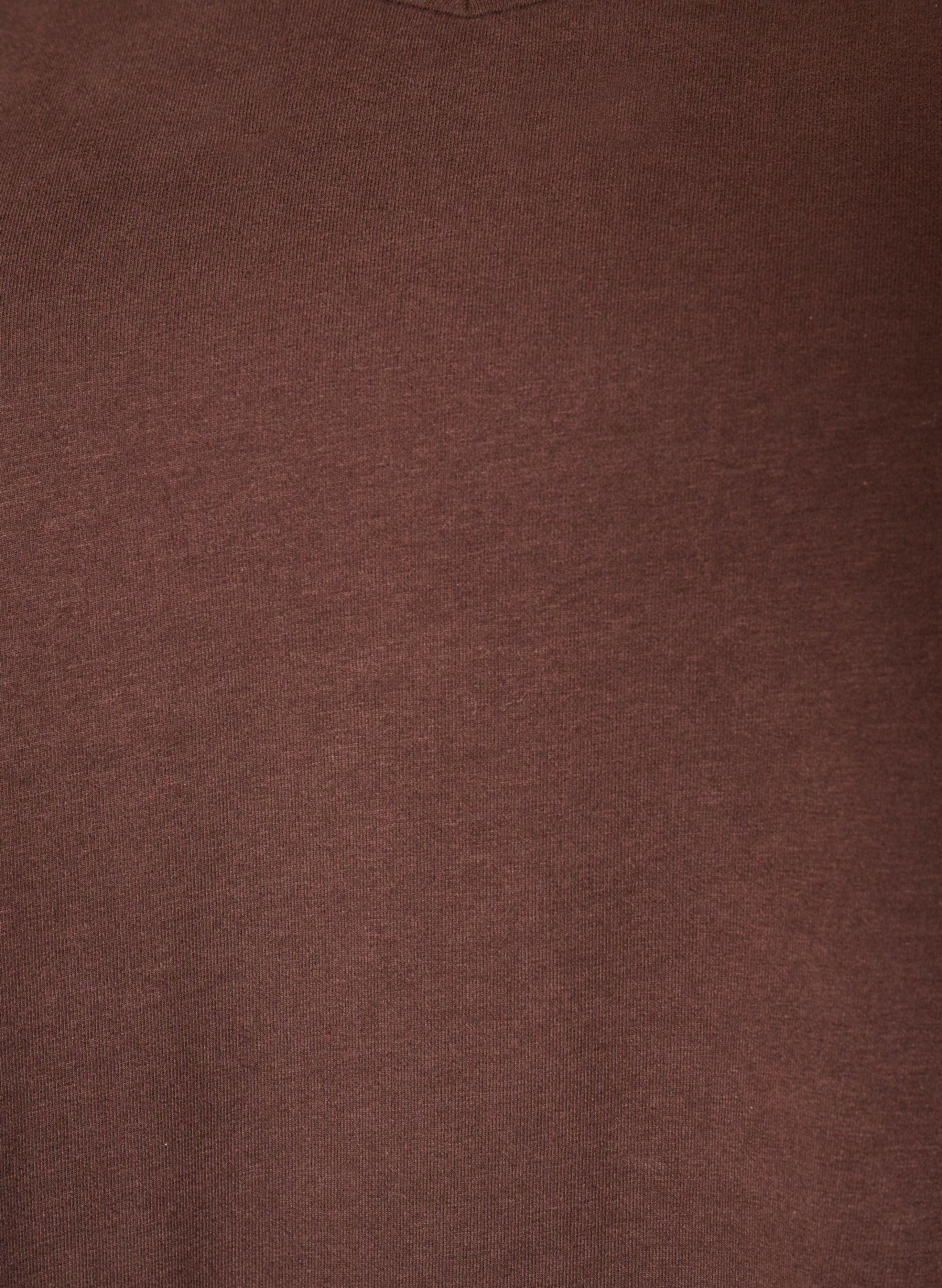 ZizziEinfarbiges basic T-Shirt aus Baumwolle, Braun, Packshot image number 2