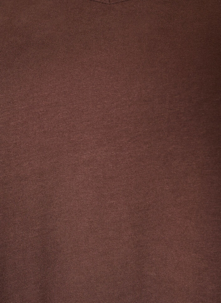 Einfarbiges basic T-Shirt aus Baumwolle, Braun, Packshot image number 2