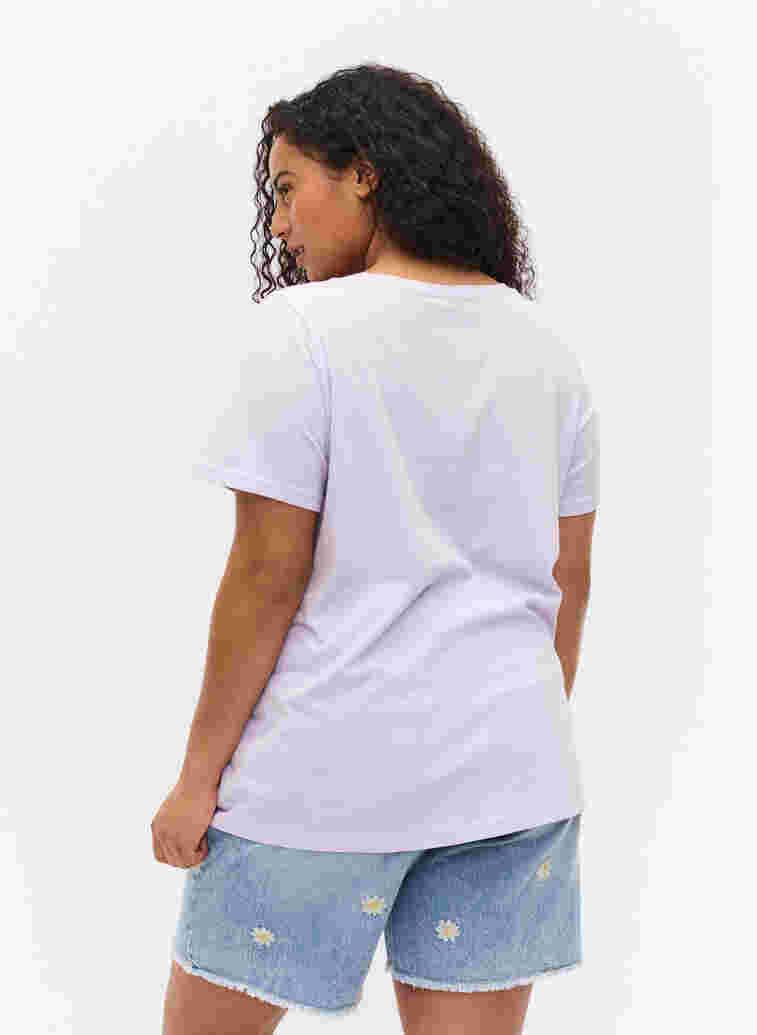 T-Shirt aus Baumwolle mit A-Linie und Aufdruck, Thistle Fl. Picture, Model image number 1