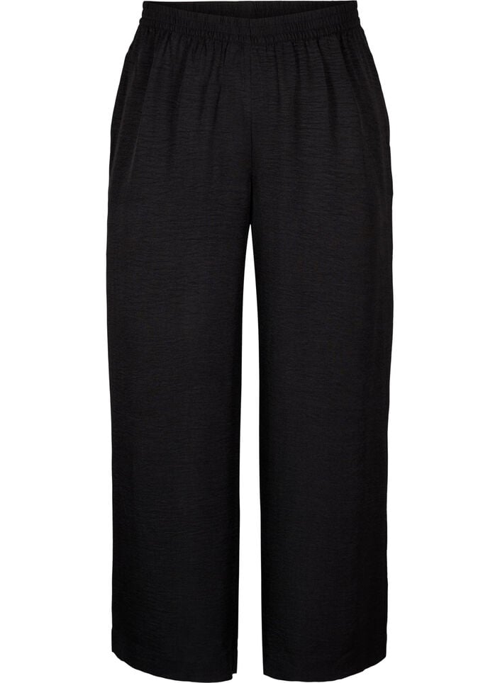 Lockere Hose mit elastischem Bund und Taschen, Schwarz, Packshot image number 0