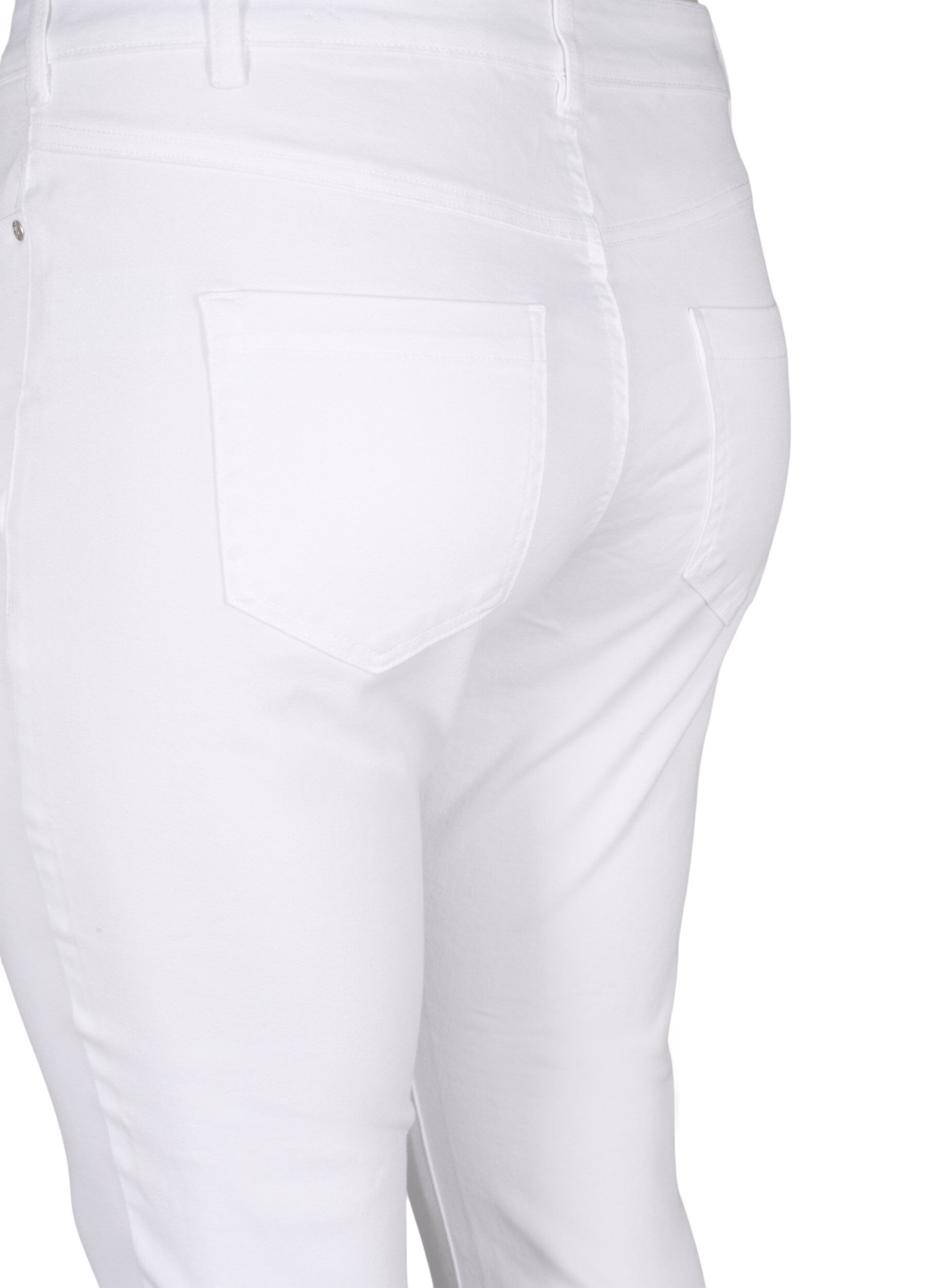 Zizzi Viona Jeans mit normaler Taille, Wei&szlig;, Packshot image number 3