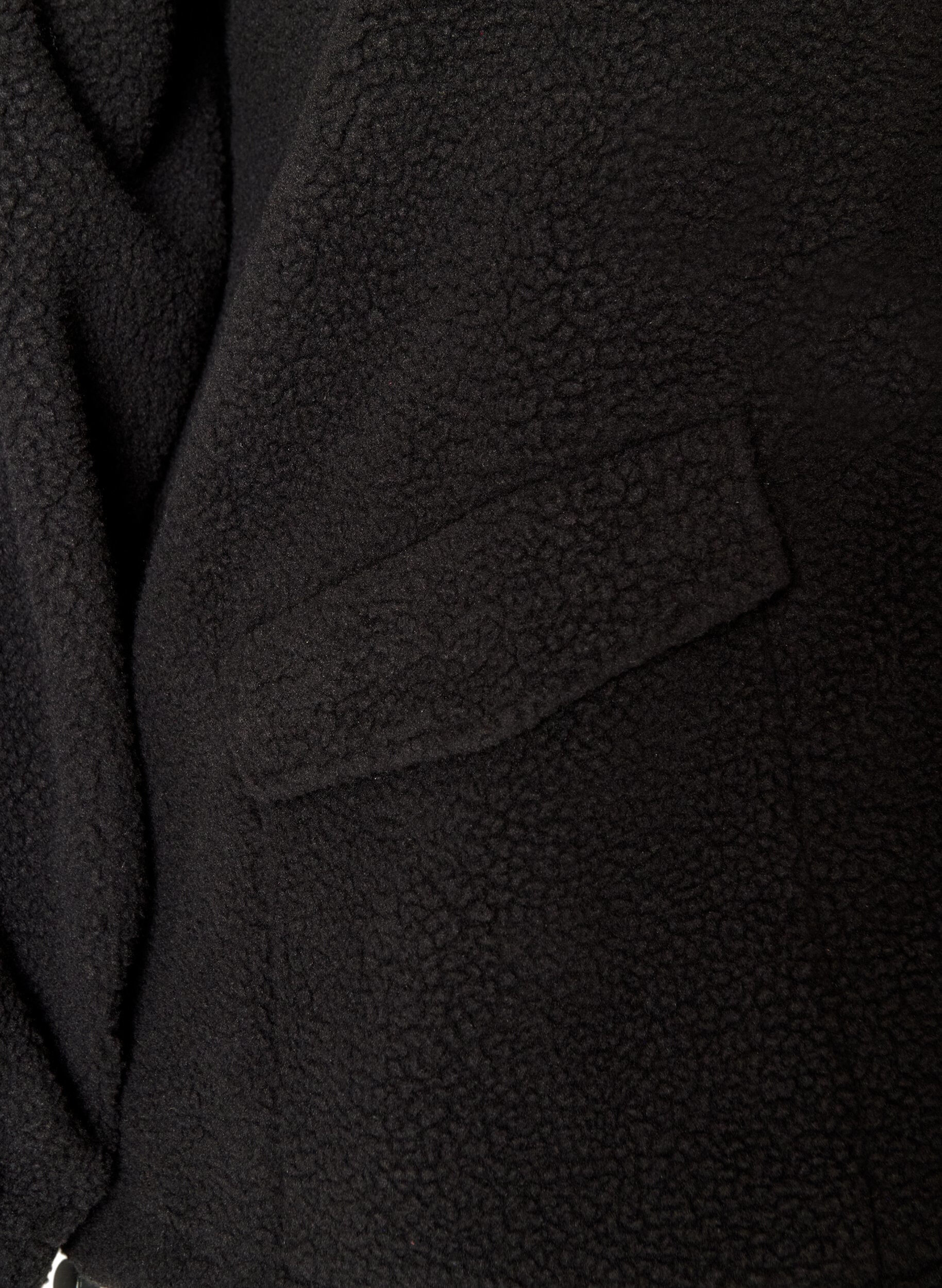 ZizziTeddyjacke mit Kapuze und Rei&szlig;verschluss, Schwarz, Packshot image number 3