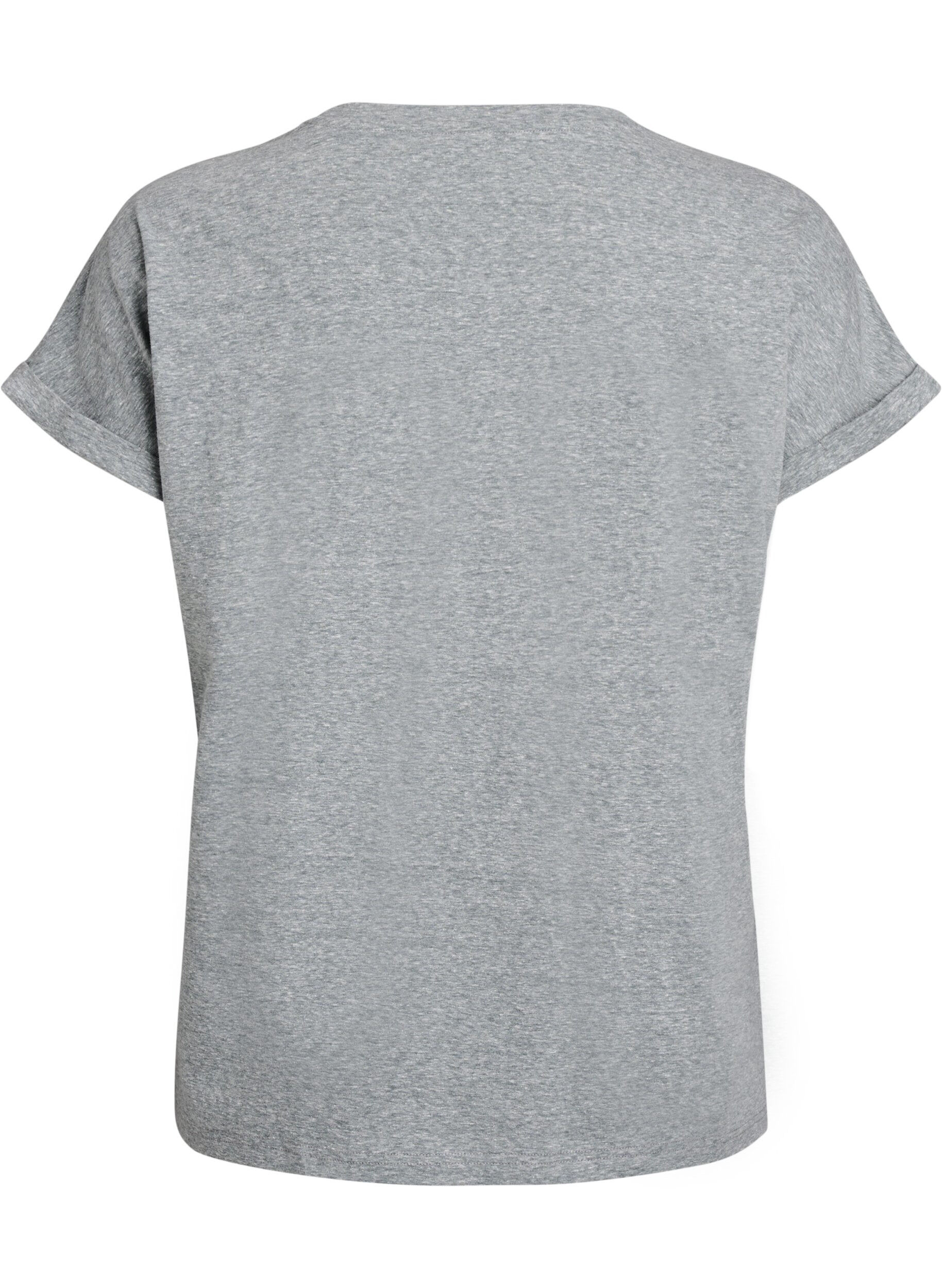 Zizzi Melange T-Shirt mit kurzen &Auml;rmeln, Gr&uuml;n, Packshot image number 1