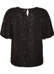 Paillettenbluse mit Ballon&auml;rmeln, Schwarz, Packshot image number 1