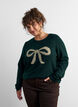 Pullover mit Glitzerschleife, Gr&uuml;n, Model image number 0