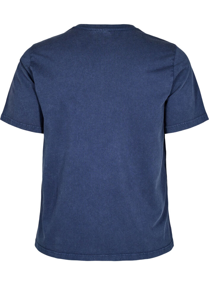 T-Shirt mit Ösen und Print, Navy Washed , Packshot image number 1