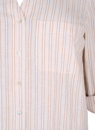 Hemdbluse mit Knopfverschluss aus einem Baumwoll-Leinen-Gemisch, Sandshell White, Packshot image number 2