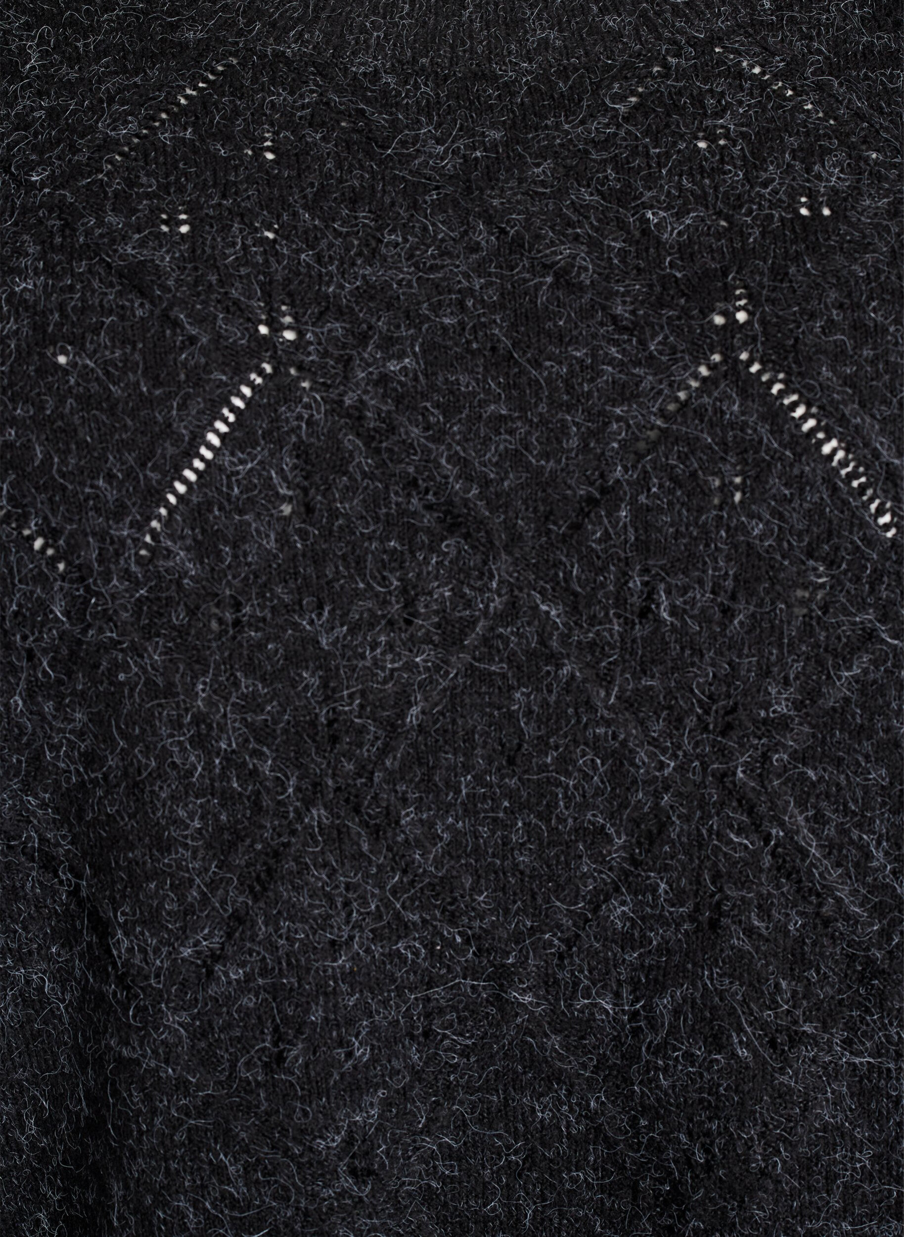 Zizzi Stricktop mit Lochmuster und Ballon&auml;rmeln, Grau, Packshot image number 2