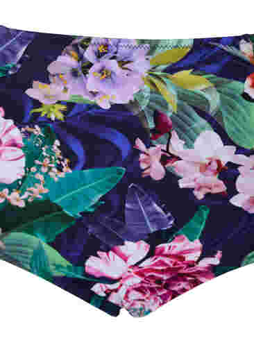 Hochtaillierte Bikinihose mit Blumenprint, Flower Print, Packshot image number 2