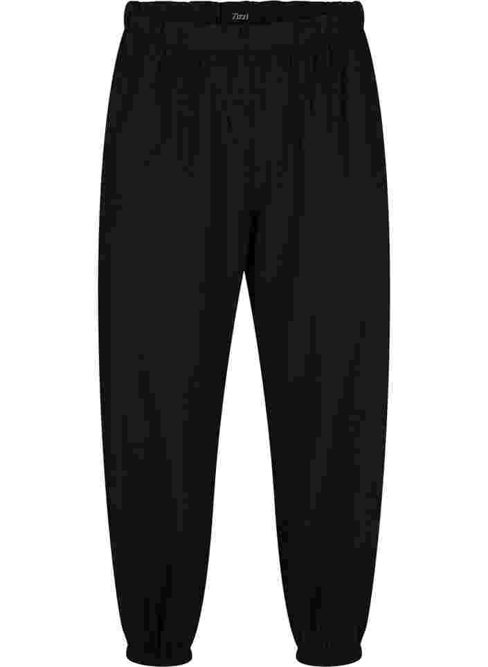 Cropped Hose aus Baumwolle, Black, Packshot