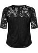 Bluse mit Spitze und kurzen Ärmeln, Black, Packshot image number 1