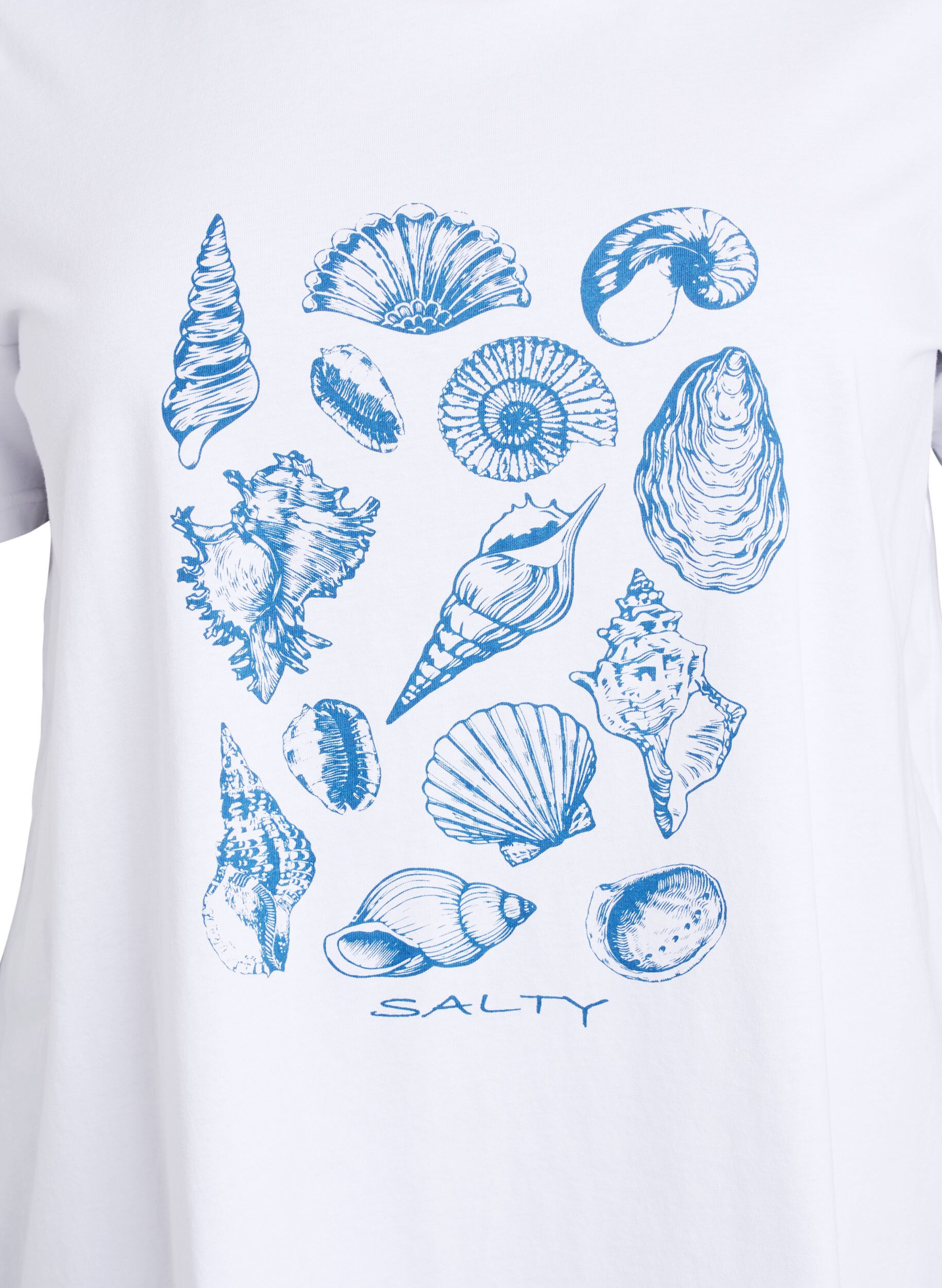 Zizzi T-Shirt mit Printdetail, Wei&szlig;, Packshot image number 2