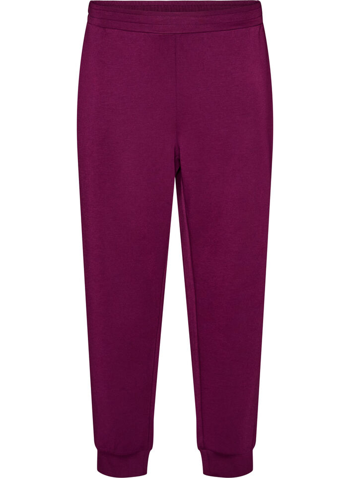 Jerseyhose mit hoher Taille und Taschen, Lila, Packshot image number 0
