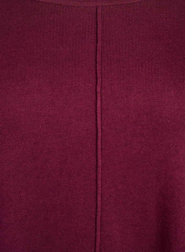 Gestrickte Bluse aus Baumwoll-Viskose-Mischung, Dunkles Bordeaux, Packshot image number 2