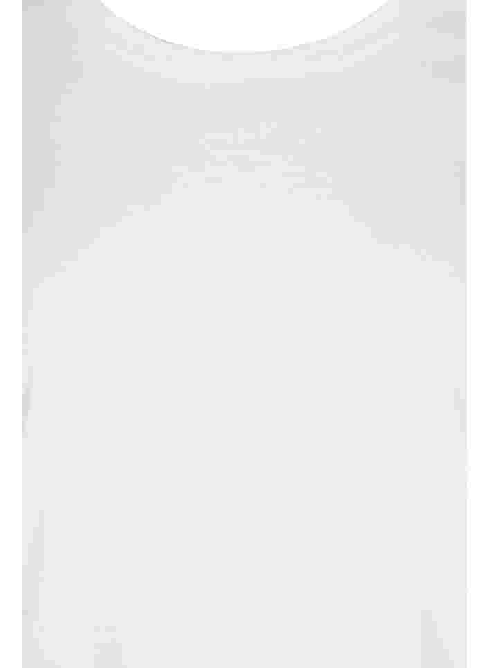 Einfarbige Bluse mit 3/4-Ärmel, White Mel, Packshot image number 2