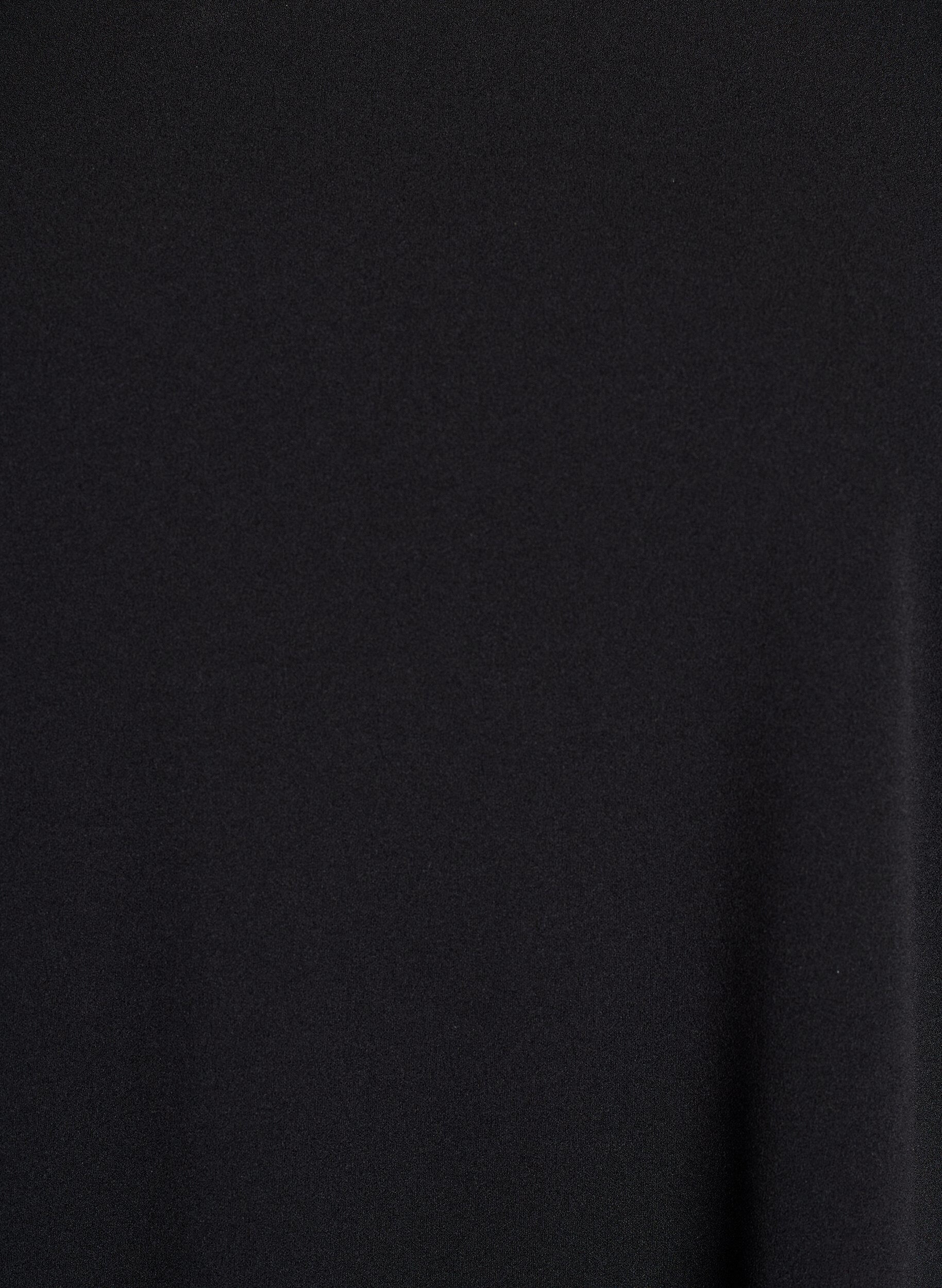 Zizzi FLASH - Kurz geschnittenes A-Linien Kleid aus Webstoff mit 3/4 &Auml;rmeln, Schwarz, Packshot image number 2