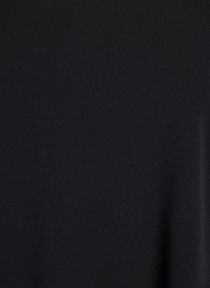 FLASH - Kurz geschnittenes A-Linien Kleid aus Webstoff mit 3/4 Ärmeln, Schwarz, Packshot image number 2