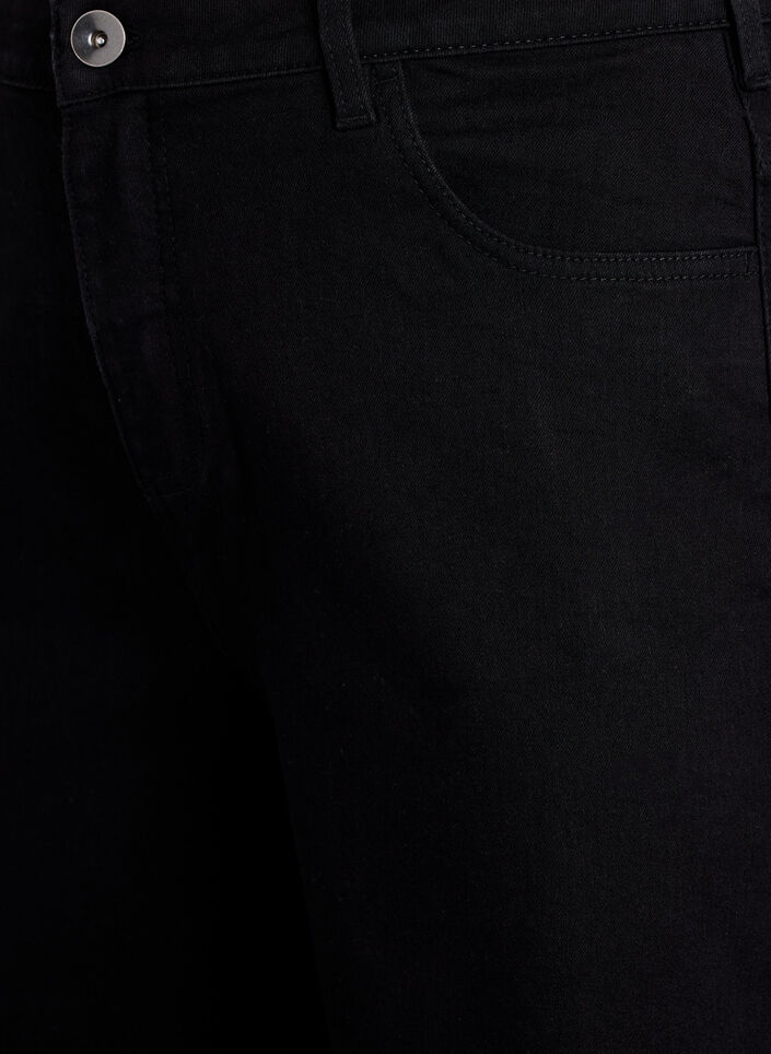 Locker sitzende Jeansshorts mit hoher Taille, Schwarz, Packshot image number 2