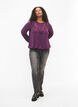  Langarm-Bluse mit Spitze, Deep Purple, Model image number 2