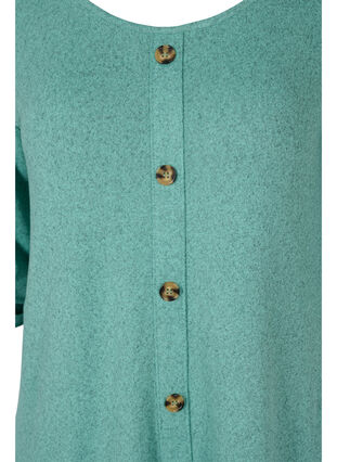 Bluse mit Knöpfen und 3/4-Ärmeln, Dusty Jade Green M., Packshot image number 2