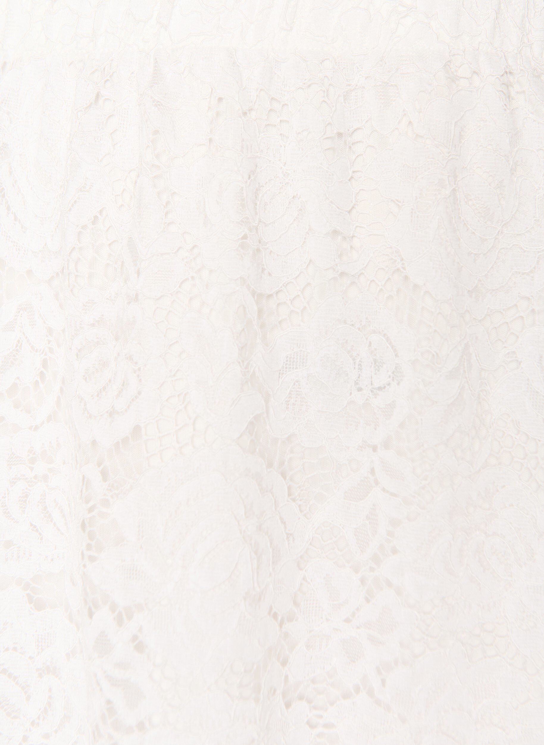 Zizzi Midi-Spitzenrock mit elastischem Bund, Wei&szlig;, Packshot image number 2