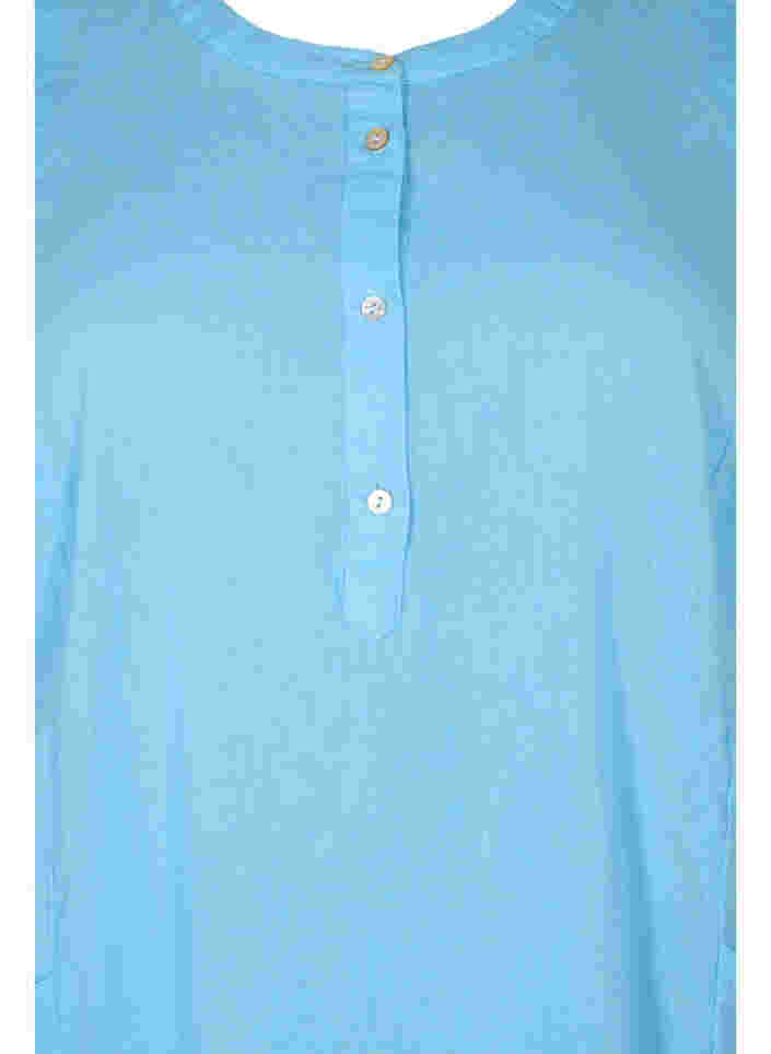Kurzarm Tunika aus Baumwolle mit Taschen, Alaskan Blue, Packshot image number 2