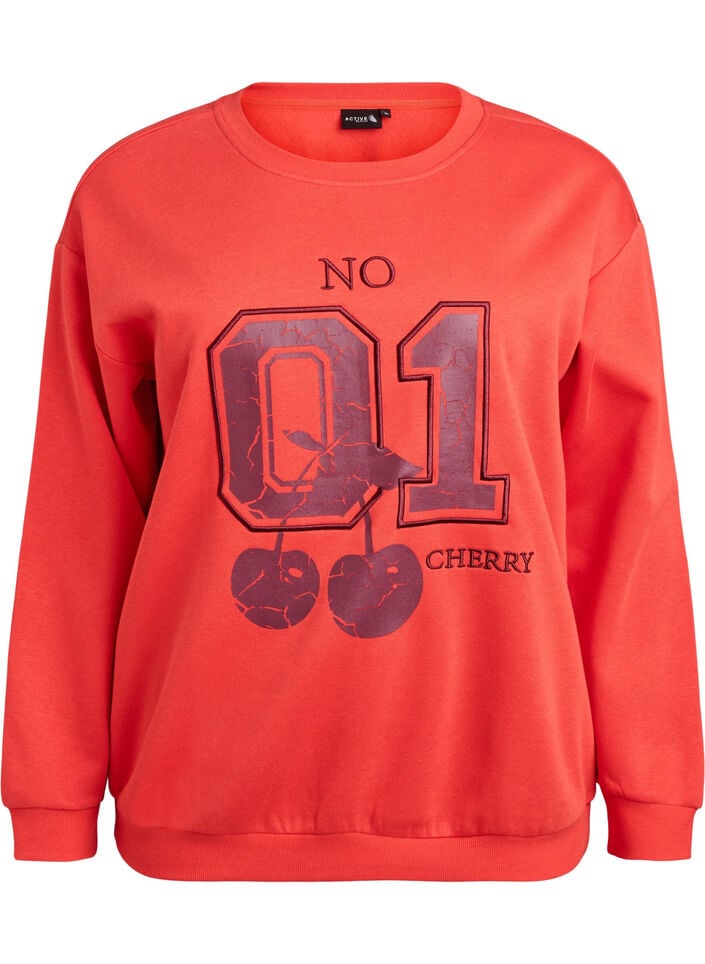 Sweatshirt mit Motiv auf der Vorderseite, Rot, Packshot image number 0