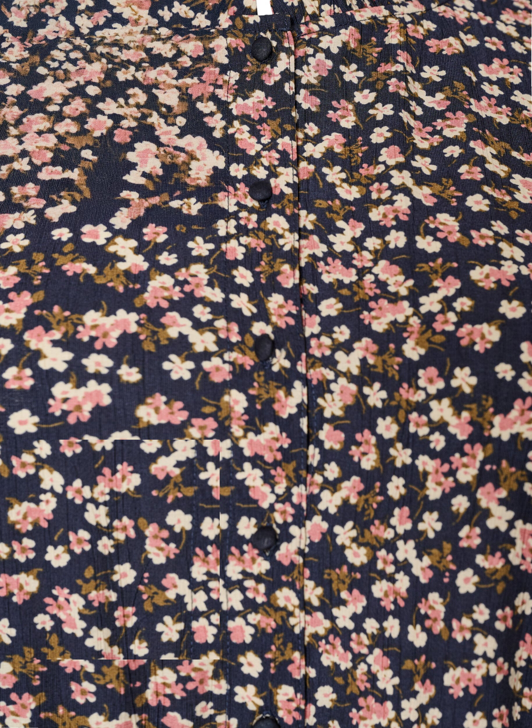 ZizziKurzes Kleid aus Viskose mit R&uuml;schendetails, Blau, Packshot image number 2