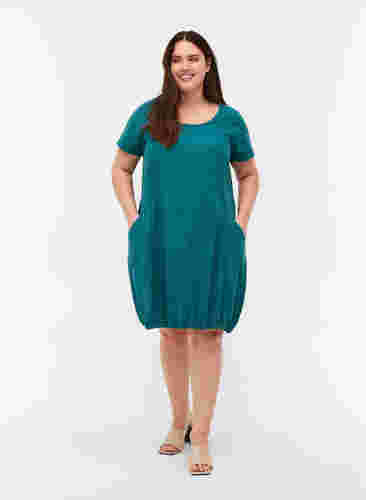 Kurzarm Kleid aus Baumwolle, Pacific, Model image number 3