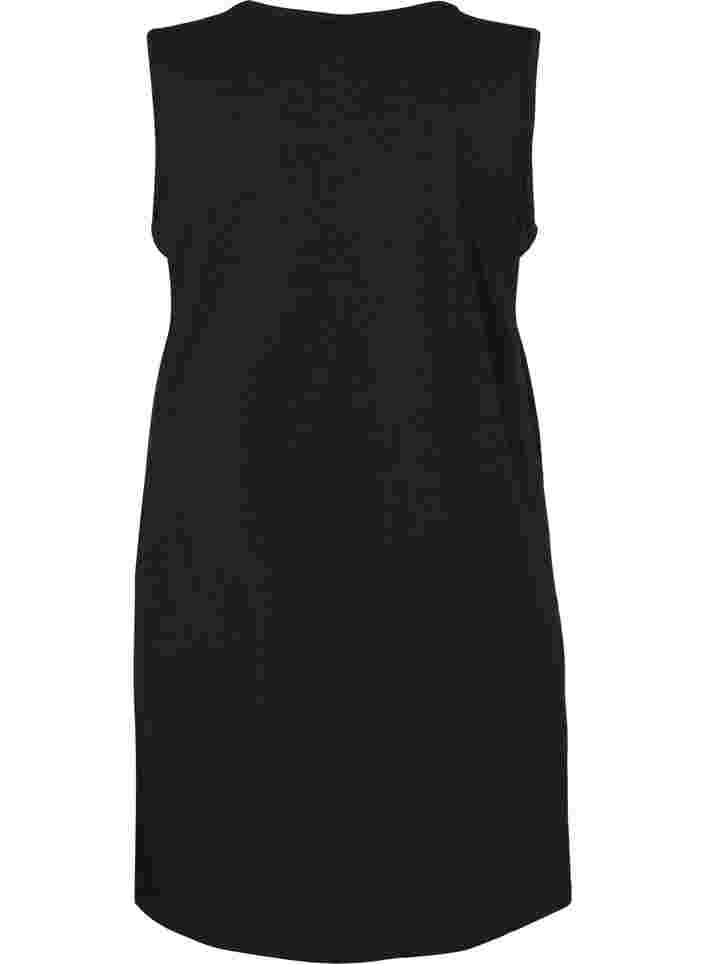 Ärmelloses Nachthemd mit V-Ausschnitt und Kordeldetail, Black, Packshot image number 1
