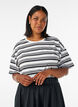 Kastiges T-Shirt mit Streifenmuster, Schwarz, Model image number 0