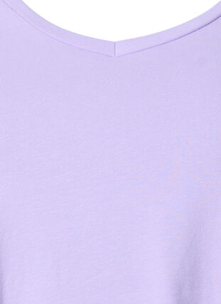 Einfarbiges basic T-Shirt aus Baumwolle, Lavender, Packshot image number 2