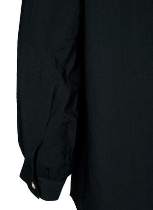 Hemdbluse aus Viskose mit Rüschen, Black, Packshot image number 3