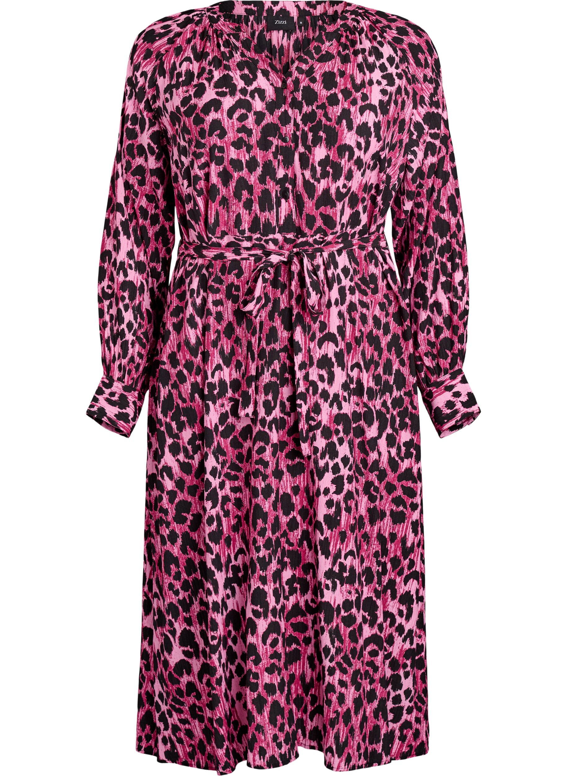 Midikleid mit Knopfleiste und Bindeg&uuml;rtel