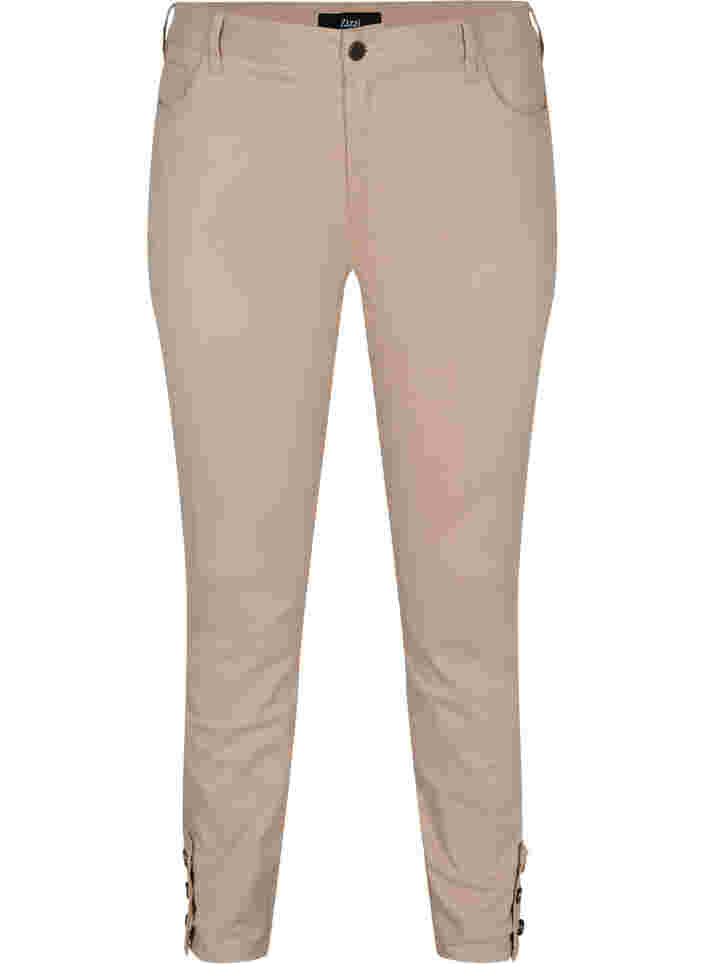 Cropped Amy Jeans mit Knöpfen, Oxford Tan, Packshot image number 0